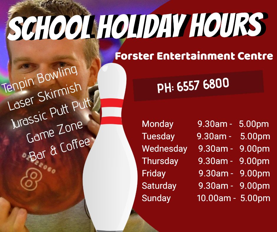 Forster Entertainment Centre Tenpin Bowling, Jurassic Putt Putt, Laser